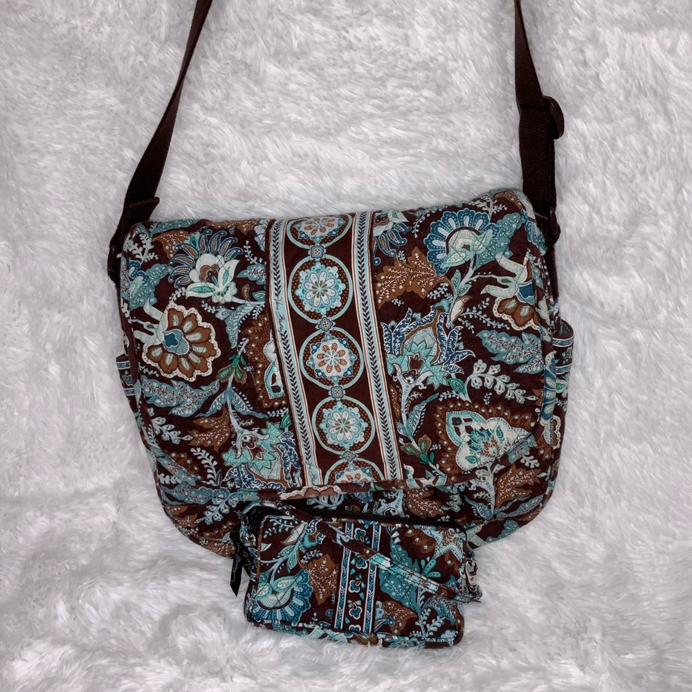 VERA BRADLEY TOTE BAG AND CASE JAVA BLUE PATTERN